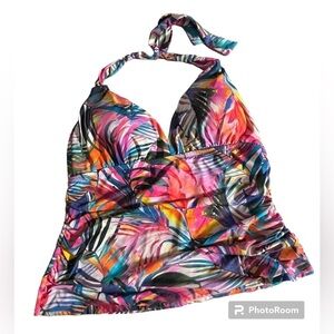 Lauren Ralph Lauren 16W floral print swim resort Hawaiian boho plus size tankini